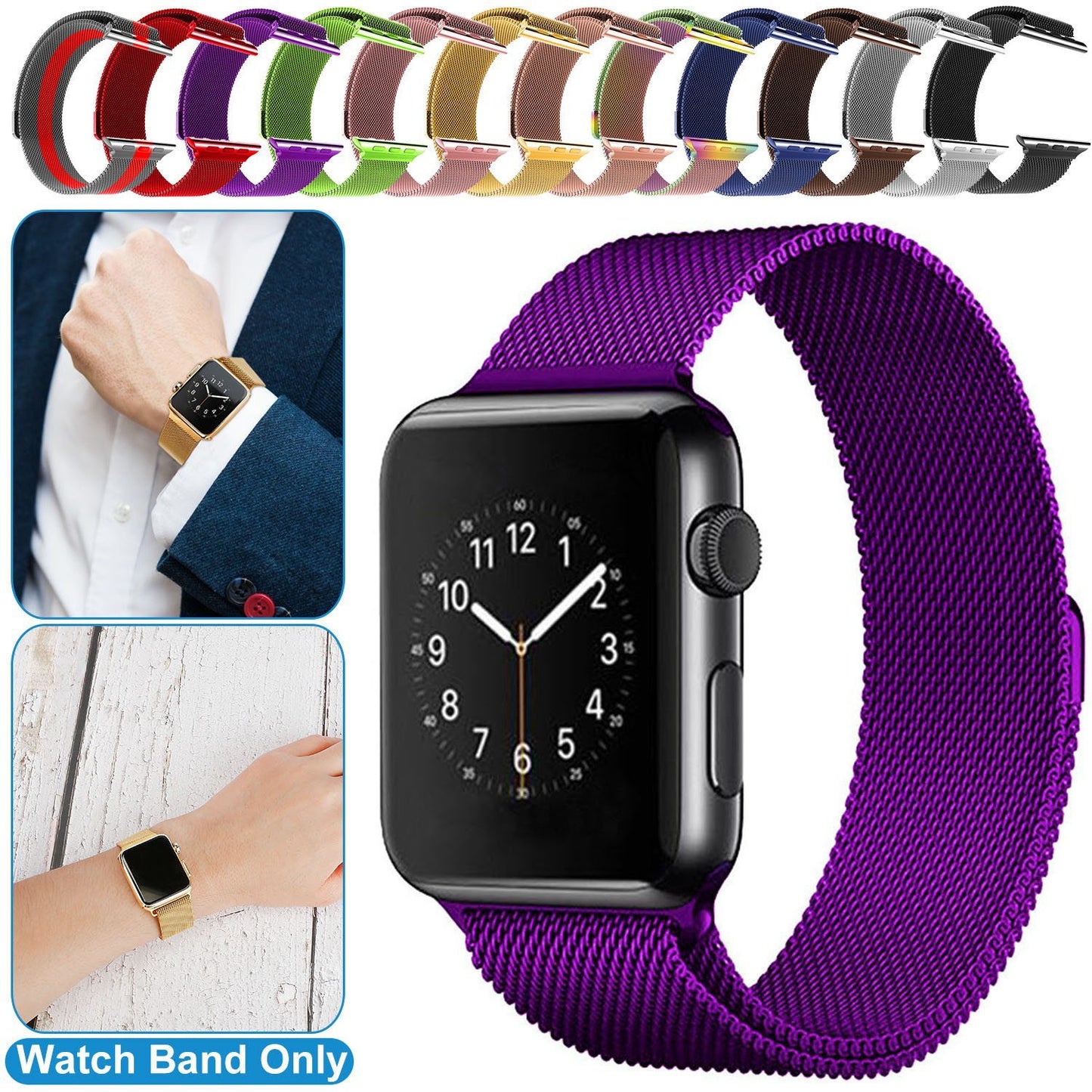 Magnetic Watch Band Replacement Milanese Bands Compatible For Apple Watch Bands 42mm Series 1 2 3