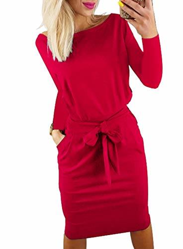 2023 Fashion Fall Dresses for Women Casual Long Sleeve Belted Party Bodycon Sheath Pencil Dress