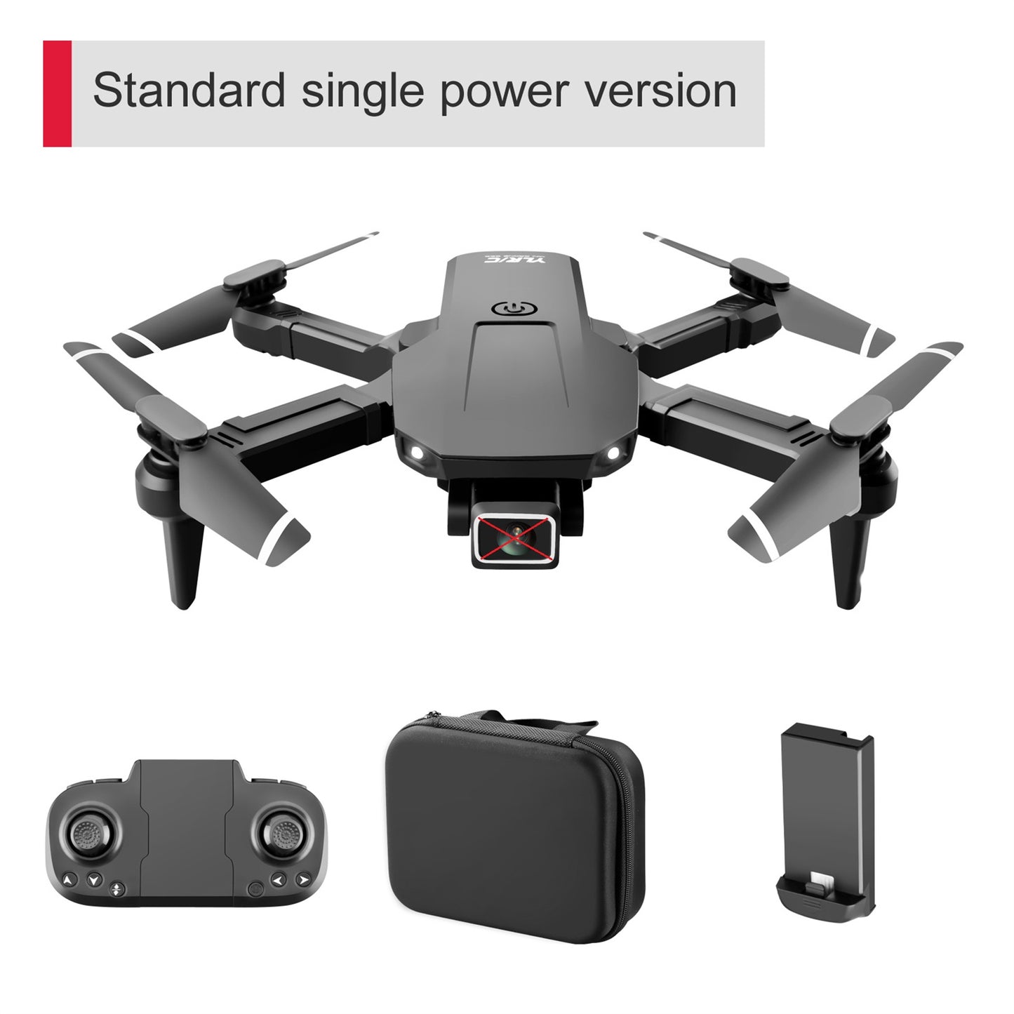 S68 Drone No Camera WiFi Collapsible RC Quadcopter Helicopter Toy-Black-1 Battery