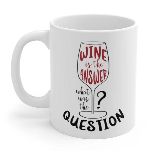 Wine is the Answer, What Was the Question? Mug