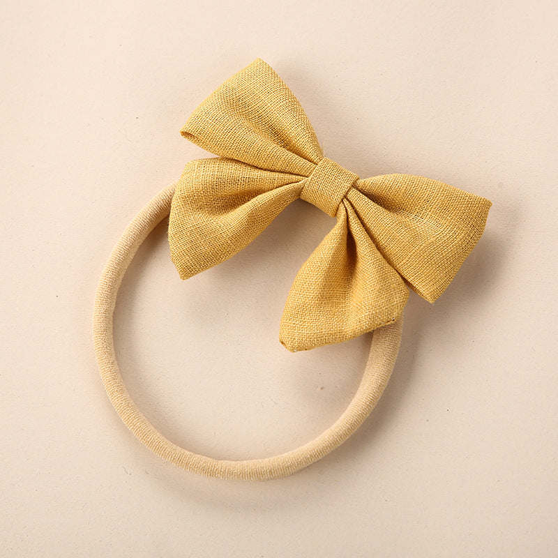 Baby Solid Color 3D Bow Handmade Elastic Headband