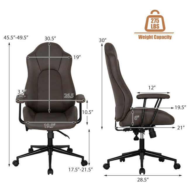 High Adjustable Back Executive Office Chair with Armrest