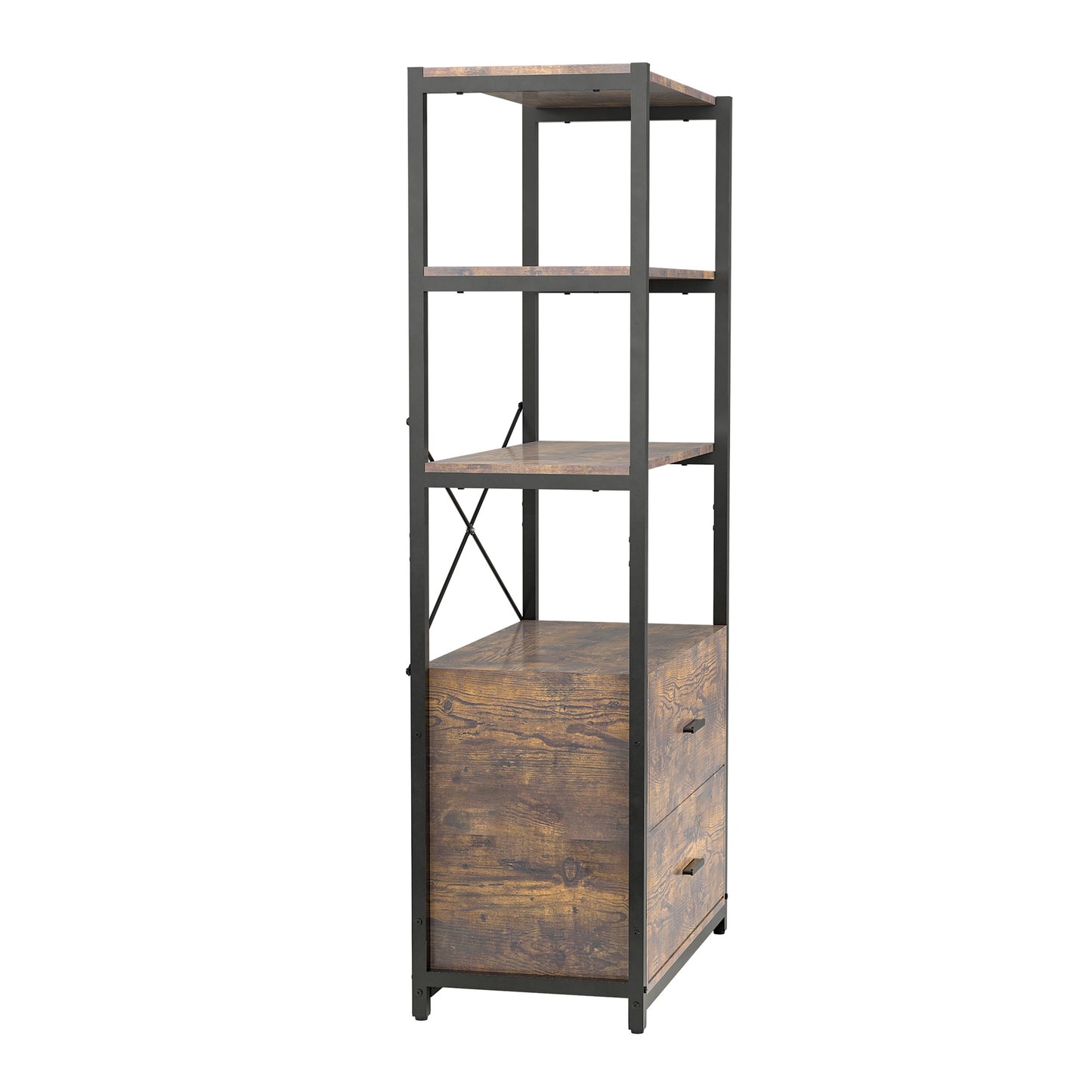 Industrial Wood Bookcase Retro Bookshelf Storage Display Rack Utility Book Shelf