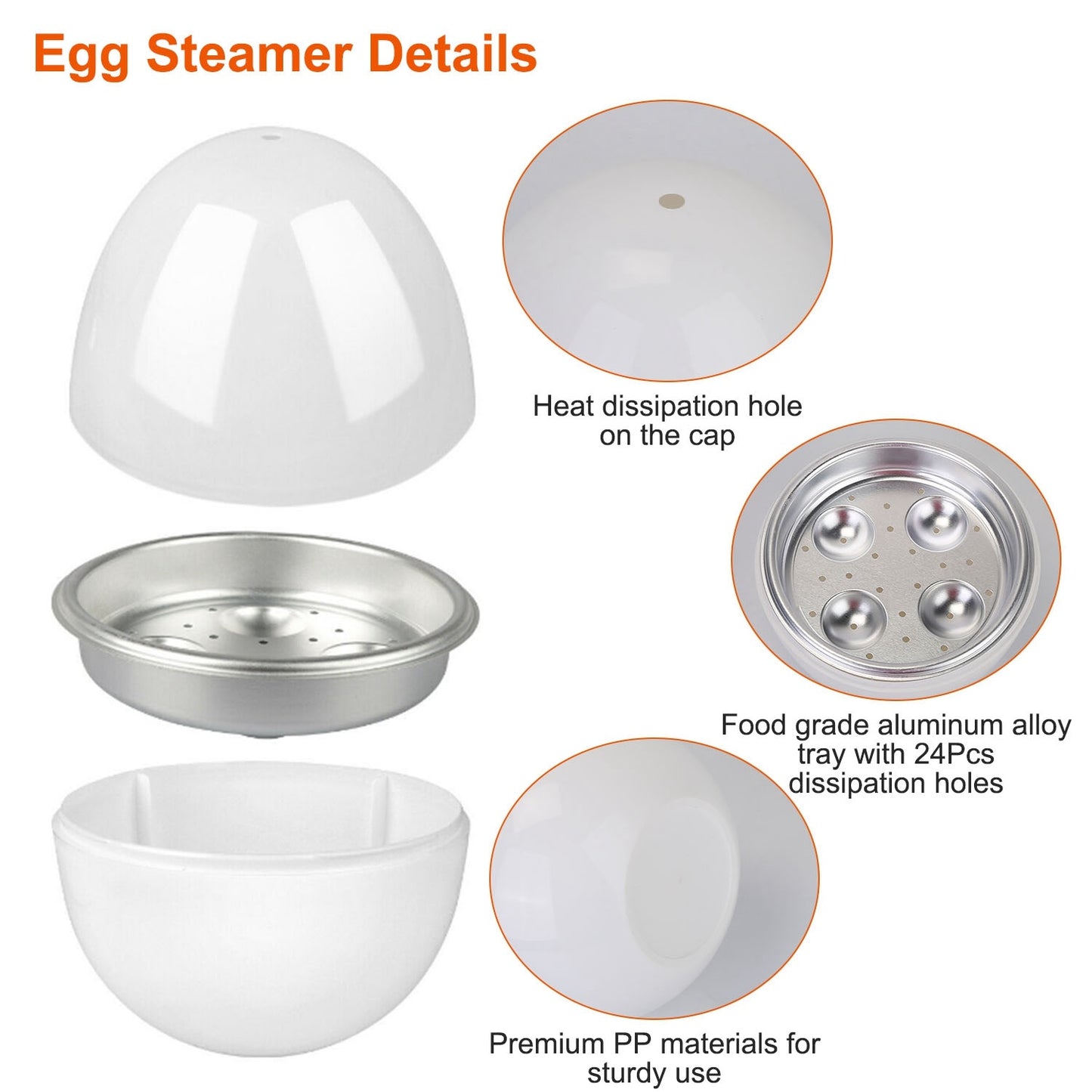 Microwave Egg Boiler Soft Medium Hard Egg Steamer Ball Shape Cooker