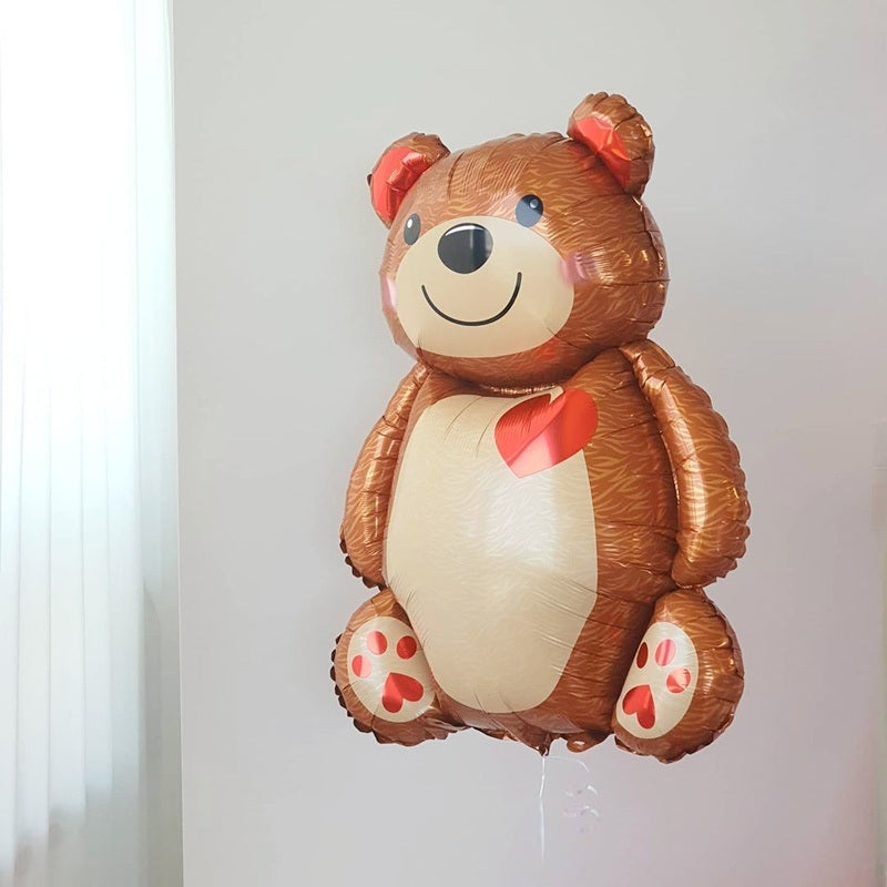 1PCS Big 3D Happy Heart Love Bear Foil Balloon Wedding Valentine's Decoration Birthday Toys Baloon