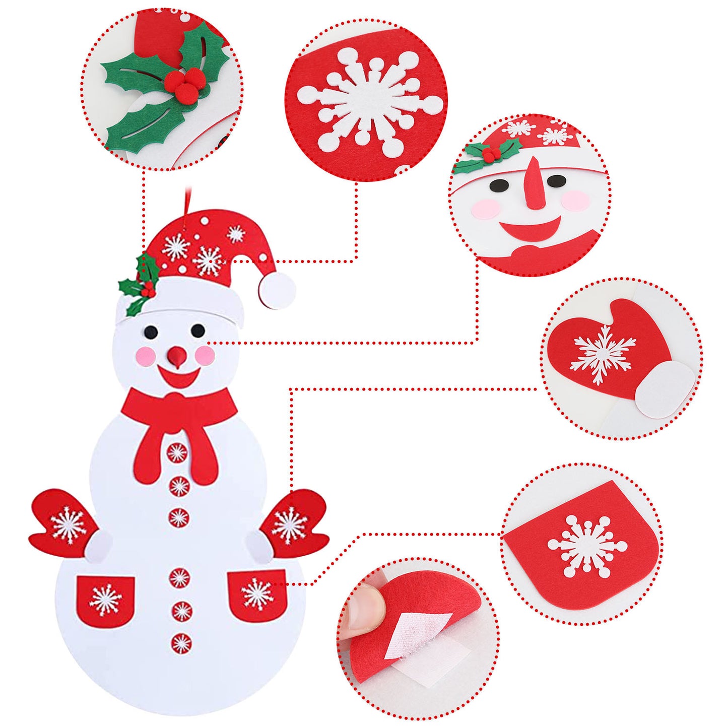 Felt Christmas Snowman Set DIY Felt Christmas Hanging Decorations