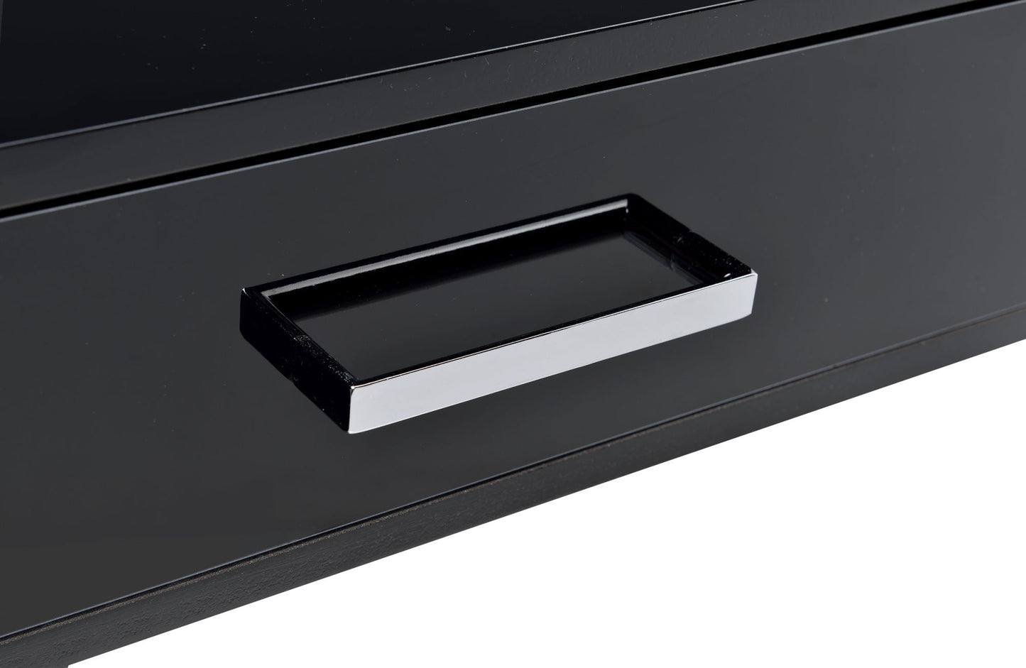 Coleen Desk; Black High Gloss & Chrome