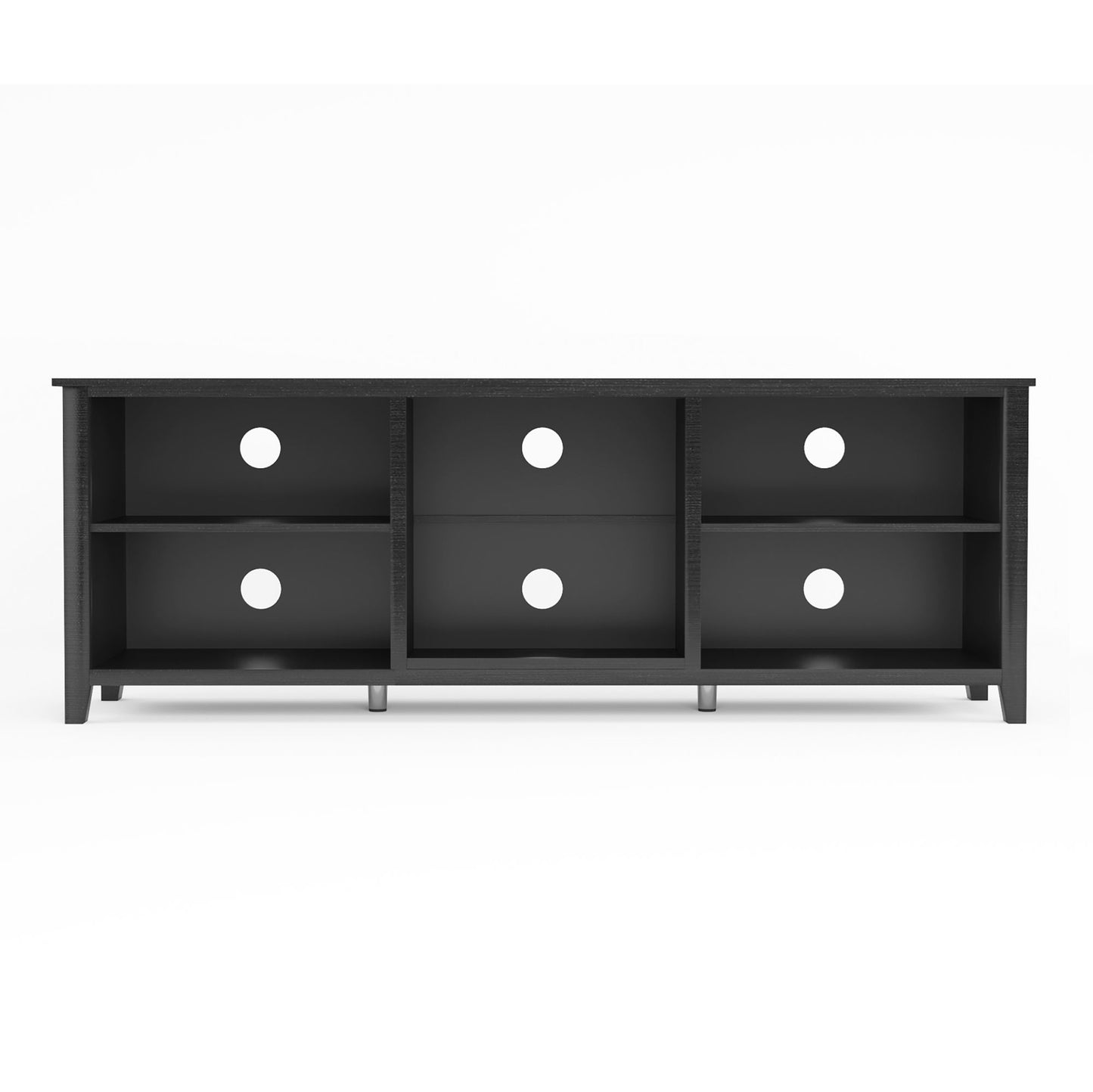 WESOME TV Stand Storage Media Console Entertainment Center; Tradition Black