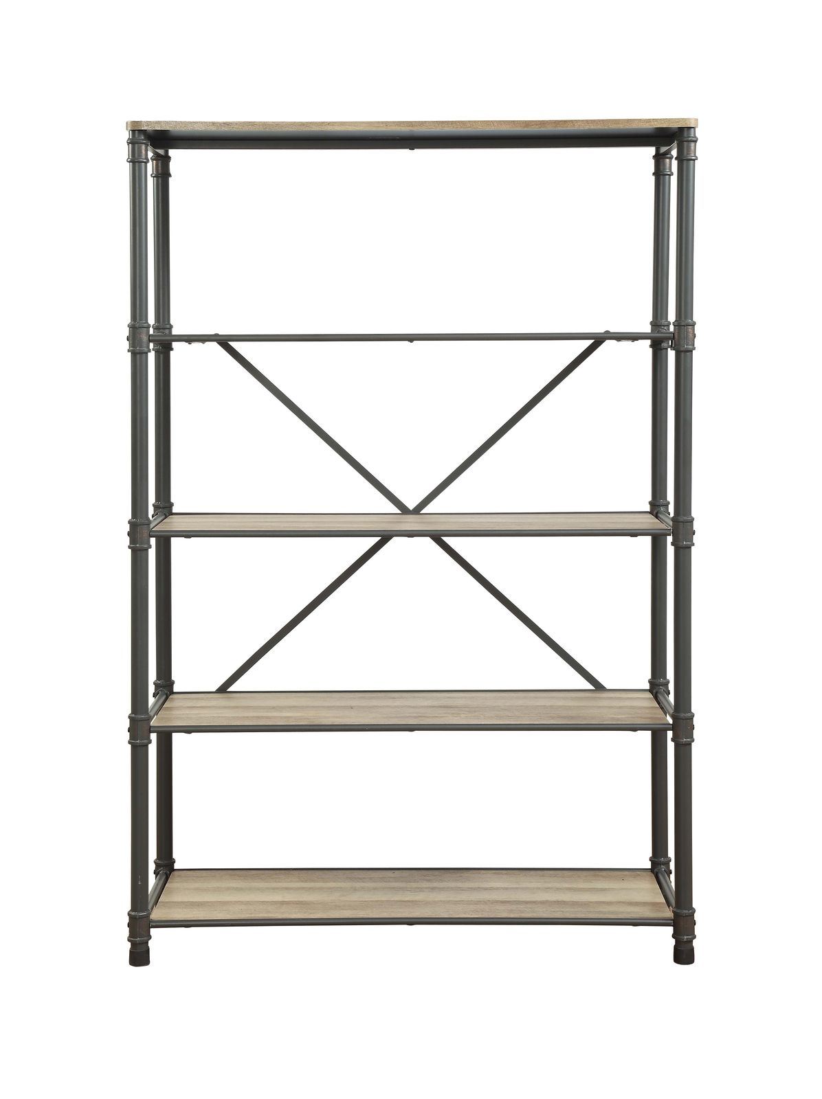 Itzel Bookshelf in Antique Oak & Sandy Gray