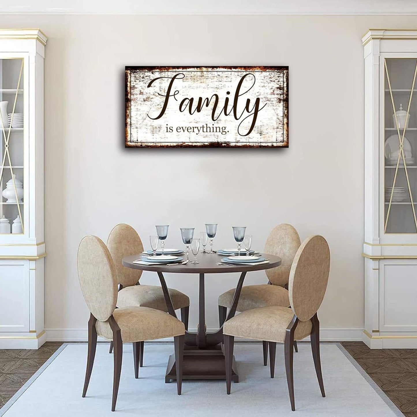 Family is Everything Wall Decor-Rustic Family Quote Print Canvas for Farmhouse-Family Signs Canvas Wall Art-Retro Artwork Wall Decoration for Living Room,Bedroom,Dining Room,Office,Home Decor 20"x40"