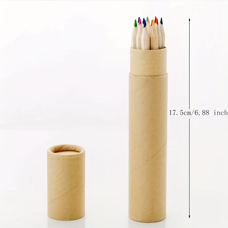 Art Colored Pencils 12 Colors Wooden Pencil Set For Kids Painting Drawing Graffiti Tools Crayon Stationery Boxed Non-Toxic