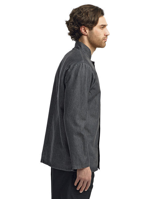 Unisex Denim Chef's Jacket - BLACK DENIM - 2XL