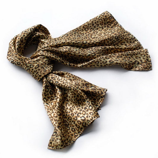 Blando Chic Leopard Grain Color Super Soft Silk Scarf/Wrap/Shawl(Large)