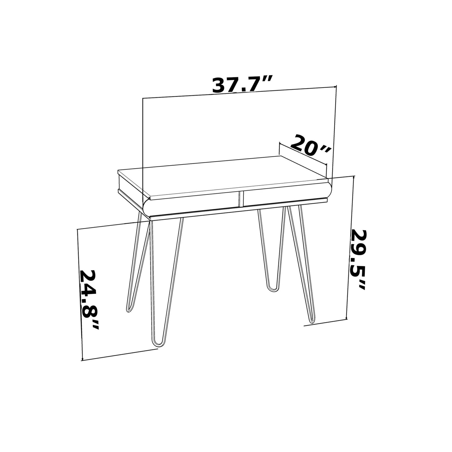 Lora Metal Legs 2 Tier Modern Desk