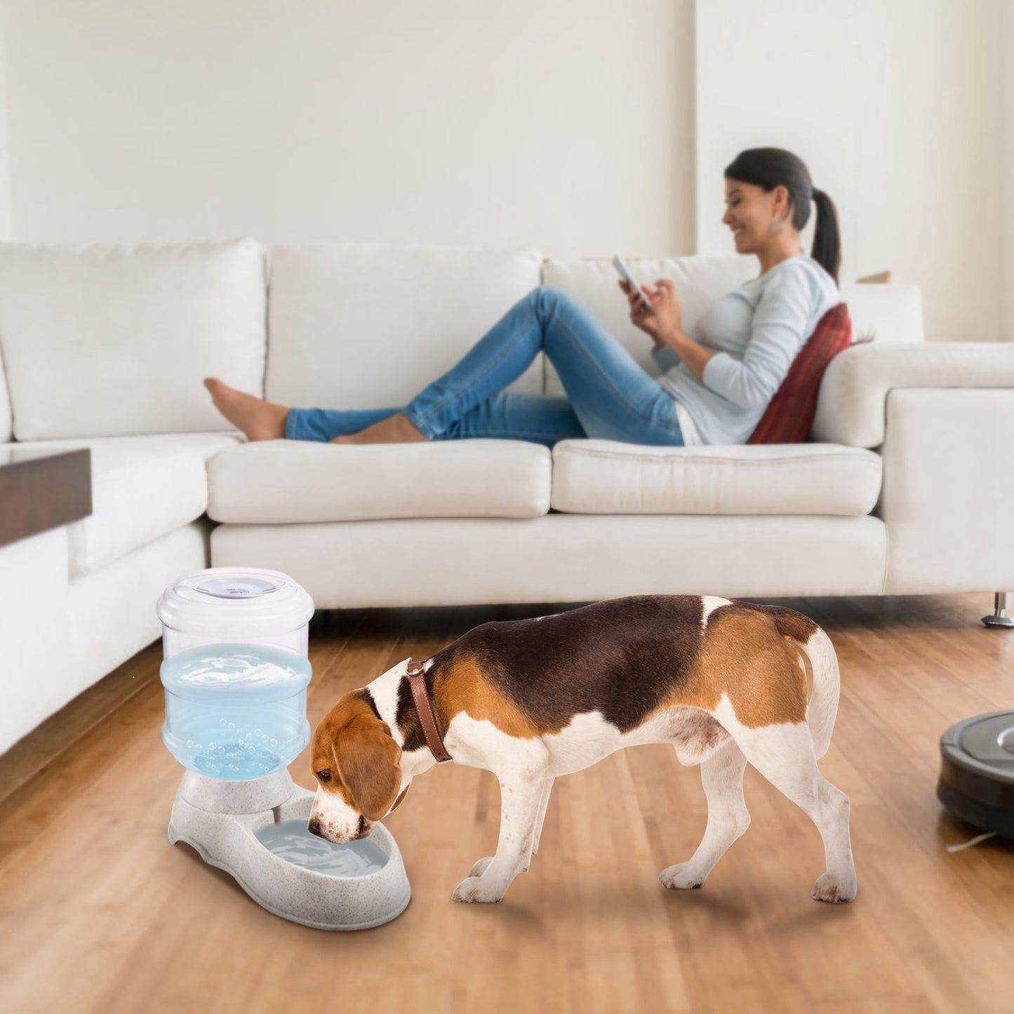 3.5L/1Gal Pet Water Dispenser Self-Dispensing Gravity Pets Water Feeder Automatic Pet Waterer Cat Dog