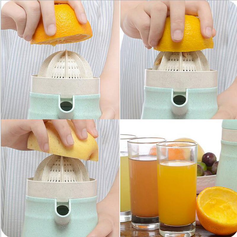 Manual 2-in-1 Functions Juicer and Presser with Strainer and Container Orange Lemon Grapefruit Squeezer Presser Lid Rotation Press Reamer with Pour Spout Container