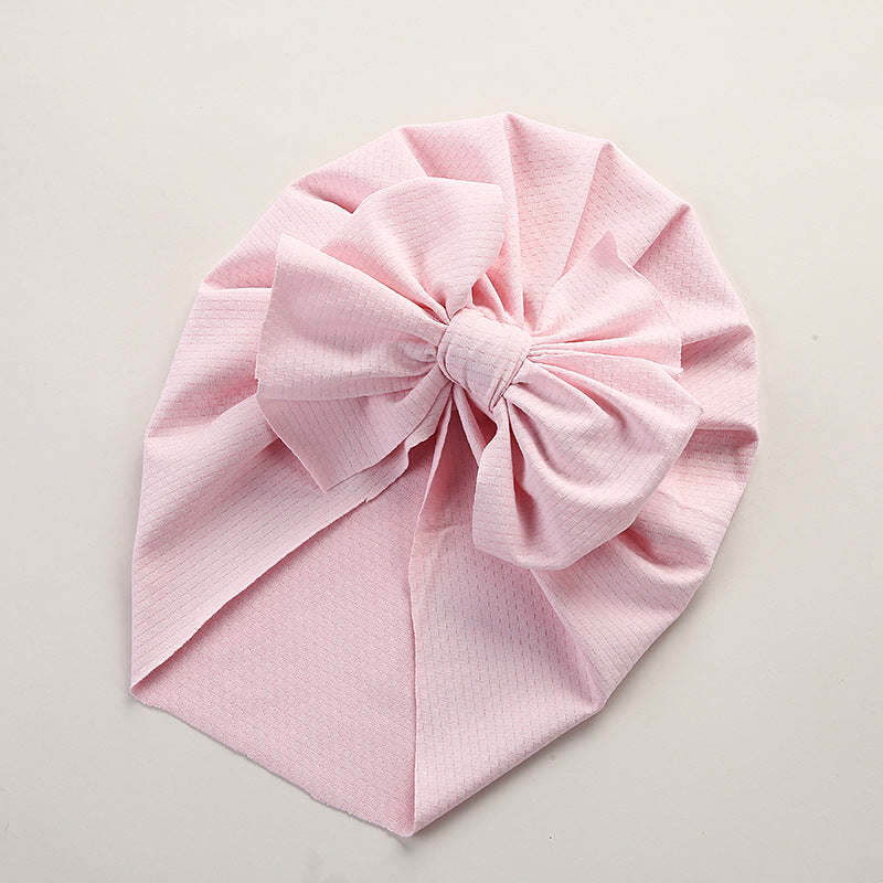 Baby Solid Color Ice Silk Fabric Big Bow Hats