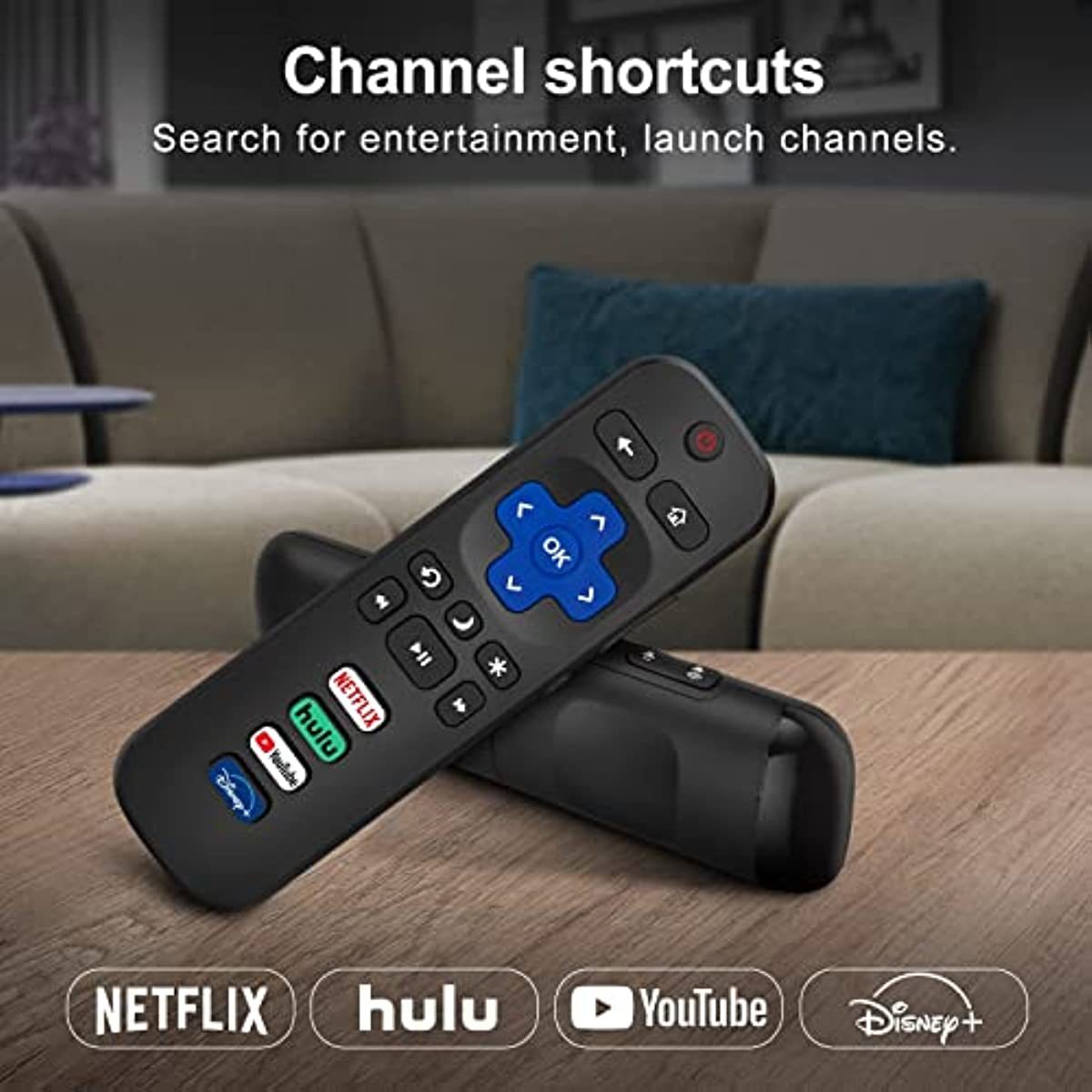 (Pack of 2) Replaced Remote Control Only for Roku TV; Compatible for TCL/Hisense/Onn/Sharp/Element/Westinghouse/Philips Roku Series Smart TVs (Not for Roku Stick and Box)