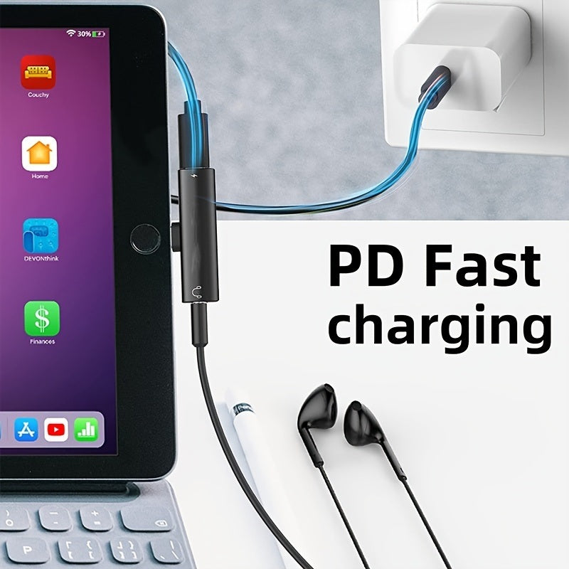 USB C to 3.5mm Headphone and Charger Adapter; 2 in 1 USB C to 3.5mm Audio Adapter& Fast Charging Dongle Compatible with Google Pixel 6/6Pro/5/4/4XL/3/3XL; Galaxy S22/S22+/S21/S21 Ultra/S21FE/A53