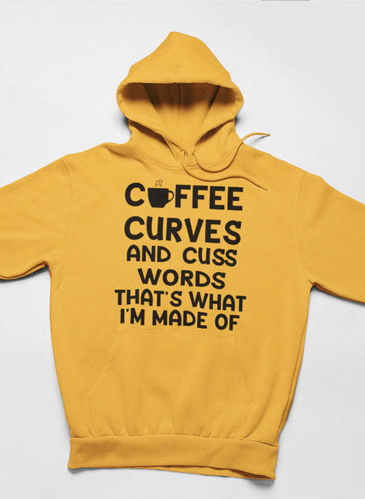 Coffee Curves & Cuss Words Hoodie