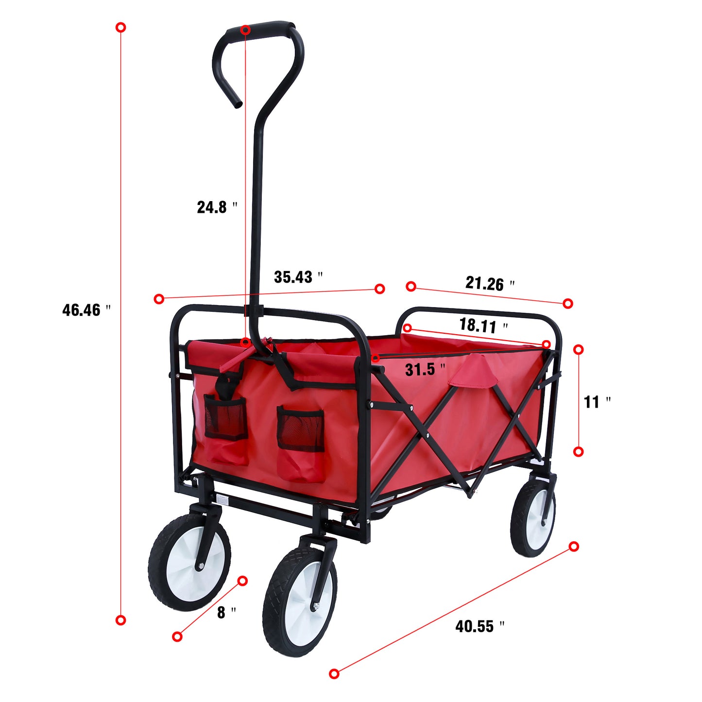 Outdoor Folding Wagon Garden ;  Large Capacity Folding Wagon Garden Shopping Beach Cart ; Heavy Duty Foldable Cart;  for Outdoor Activities;  Beaches;  Parks;  Camping