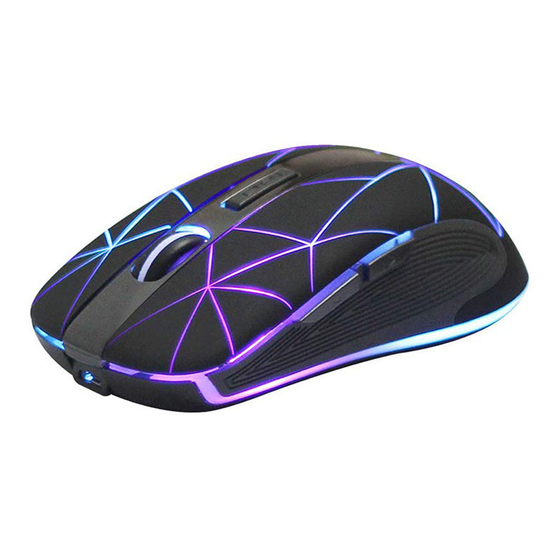 Rii RM200 Wireless Mouse,2.4G Wireless Mouse 5 Buttons Rechargeable Mobile Optical Mouse with USB Nano Receiver,3 Adjustable DPI Levels,Colorful LED Lights for Notebook,PC,Computer-Black