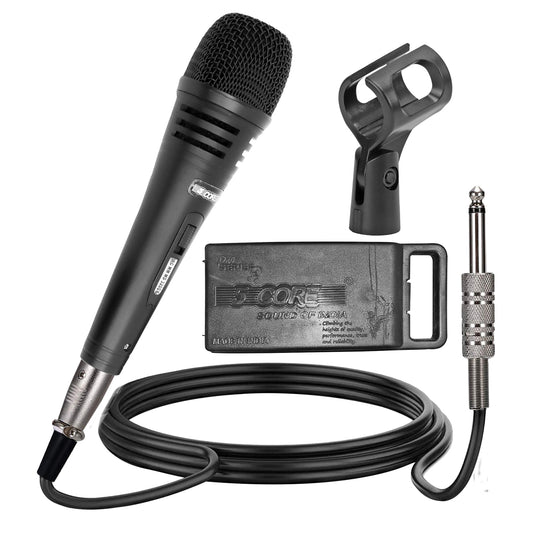 5 CORE Professional Dynamic Vocal Microphone Neodymium Cardioid Unidirectional Handheld Mic for Speakers, Karaoke W/Steel Mesh Grille, Metal Body ON/Off Switch w/16ft Detachable Cable+ Clip+ Bag