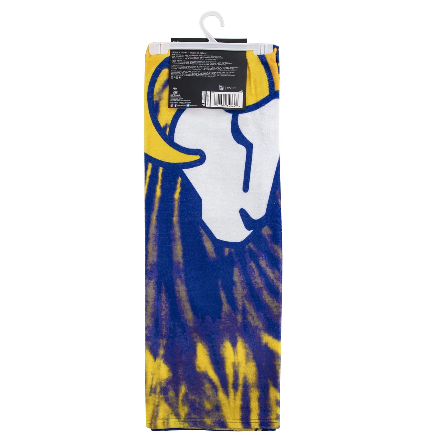 Rams OFFICIAL NFL "Psychedelic" Beach Towel; 30" x 60"