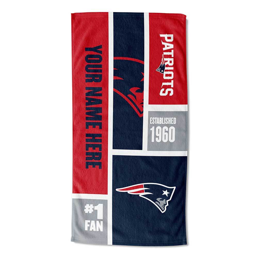 [Personalization Only] Patriots Colorblock Personalized Beach Towel