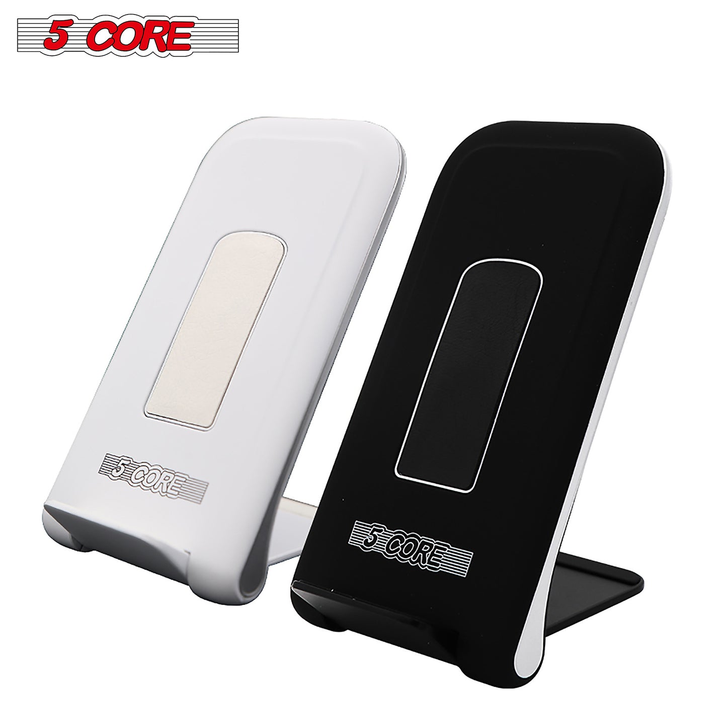 Dock Stand Charger Wireless Black & White 1 Pair Qi 15W Wire Less Fast Charger Pad Stand Quick Charging 5 Core CDKW03