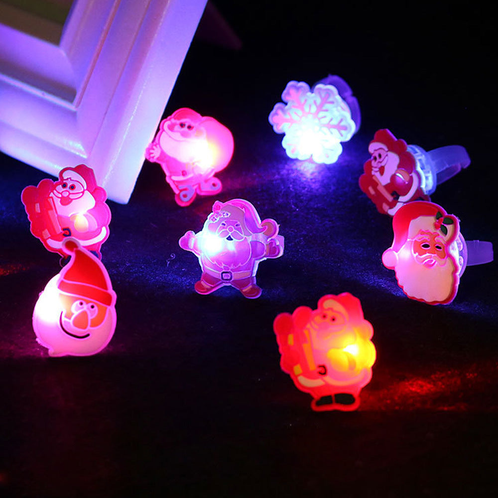 10pcs LED Light Halloween Ring Creative Glowing Pumpkin Ghost Skull Rings For Kids Gifts Cute Luminous Finger Ring Party Supply