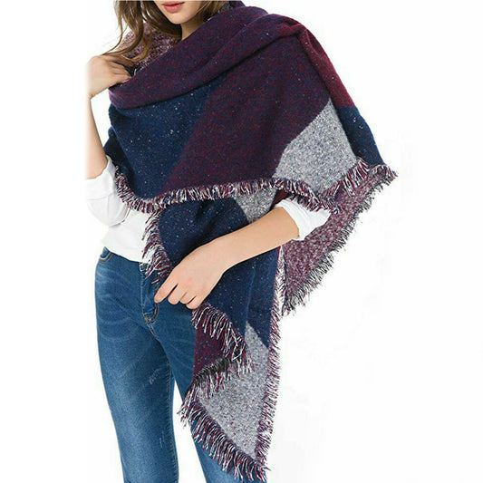 Women Winter Warm Scarf 74.8x25.6In Long Soft Knitted Shawl