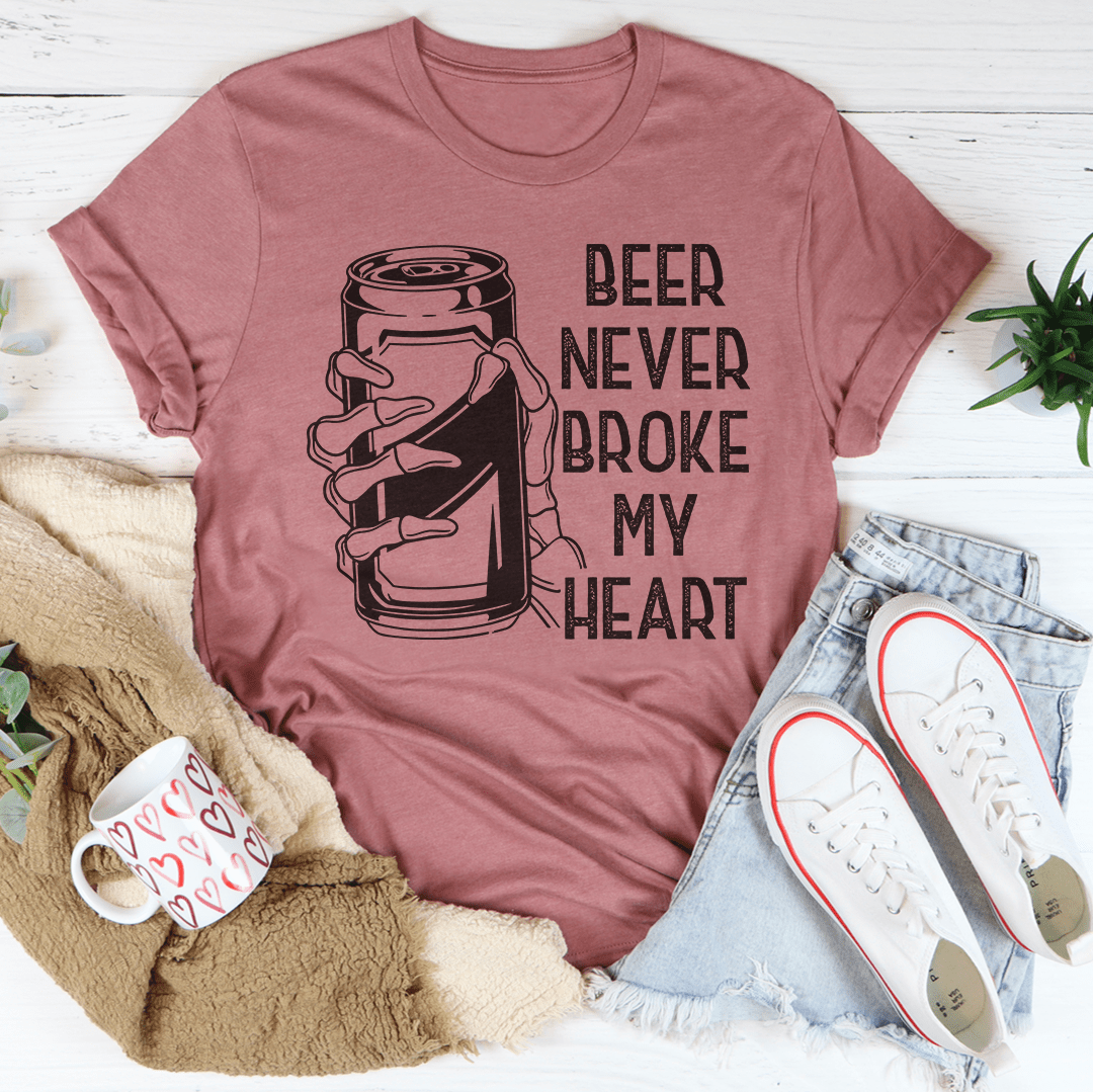 Beer Never Broke My Heart Skull T-Shirt