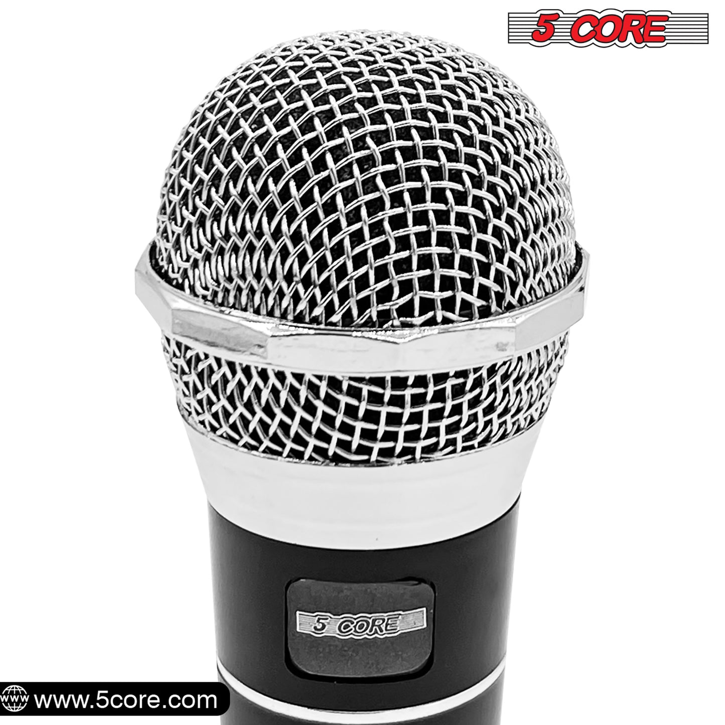 5 CORE Premium Vocal Dynamic Cardioid Handheld Microphone Unidirectional Mic with 16ft Detachable XLR Cable to ? inch Audio Jack and On/Off Switch for Karaoke Singing PM 100