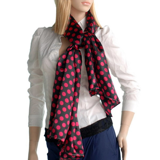 Blando Red Spots & Black Base Lovely Super Soft Silk Scarf/Wrap/Shawl(Small)