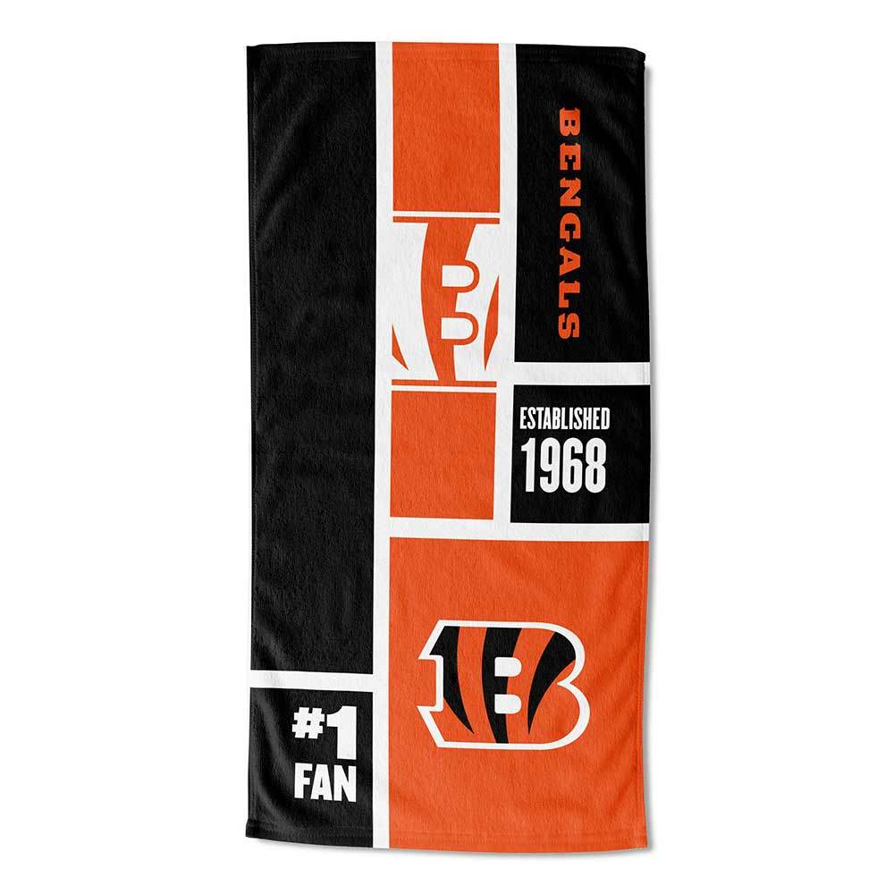 [Personalization Only] Bengals Colorblock Personalized Beach Towel