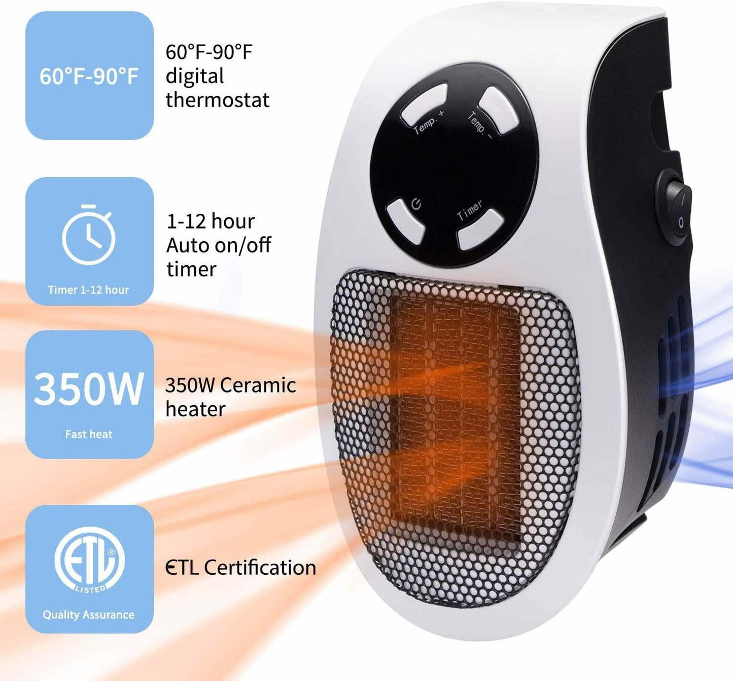 Personal Space Mini Heat Blaster With Remote Control