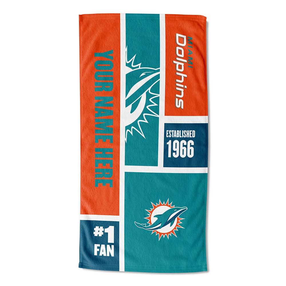 [Personalization Only] Dolphins Colorblock Personalized Beach Towel