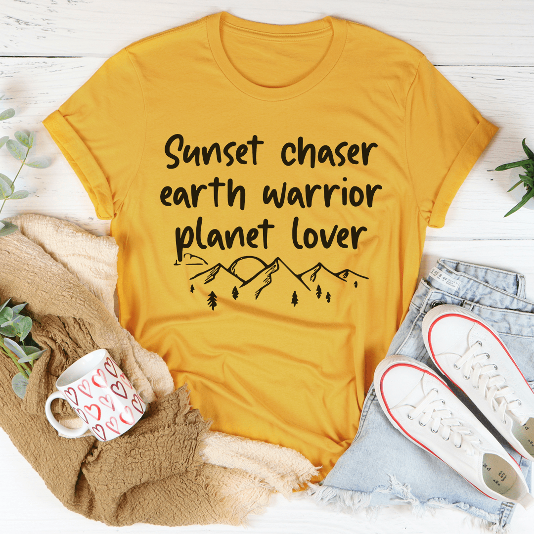 Sunset Chaser Earth Warrior Planet Lover T-Shirt