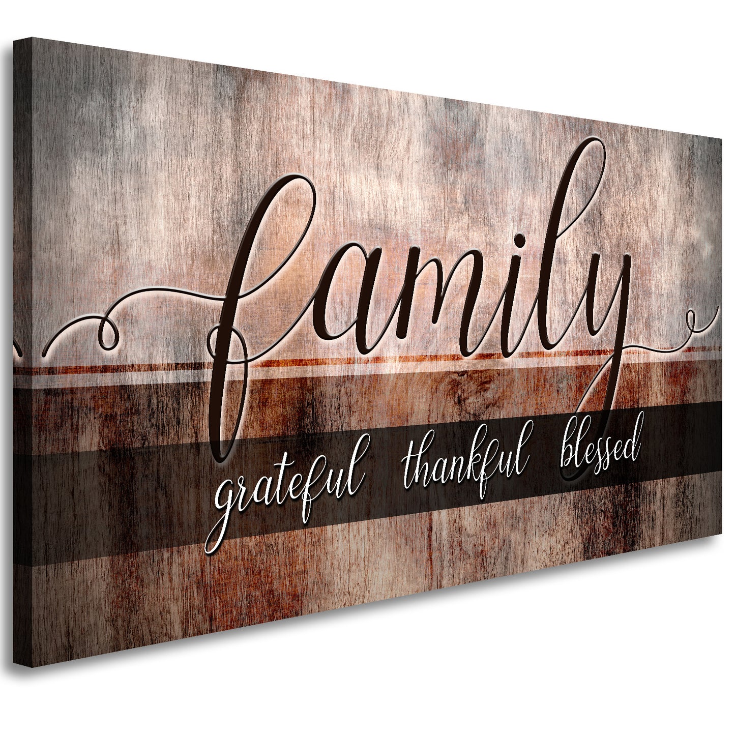 Canvas Wall Art for Living Room|Family Grateful Thankful Blessed|Family Wall Decor|Christian Wall Decor|Family Signs Canvas Prints Artwork Framed Painting Home Decoration Ready to Hang 20"x40"