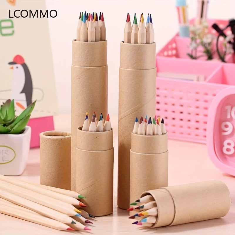 Art Colored Pencils 12 Colors Wooden Pencil Set For Kids Painting Drawing Graffiti Tools Crayon Stationery Boxed Non-Toxic