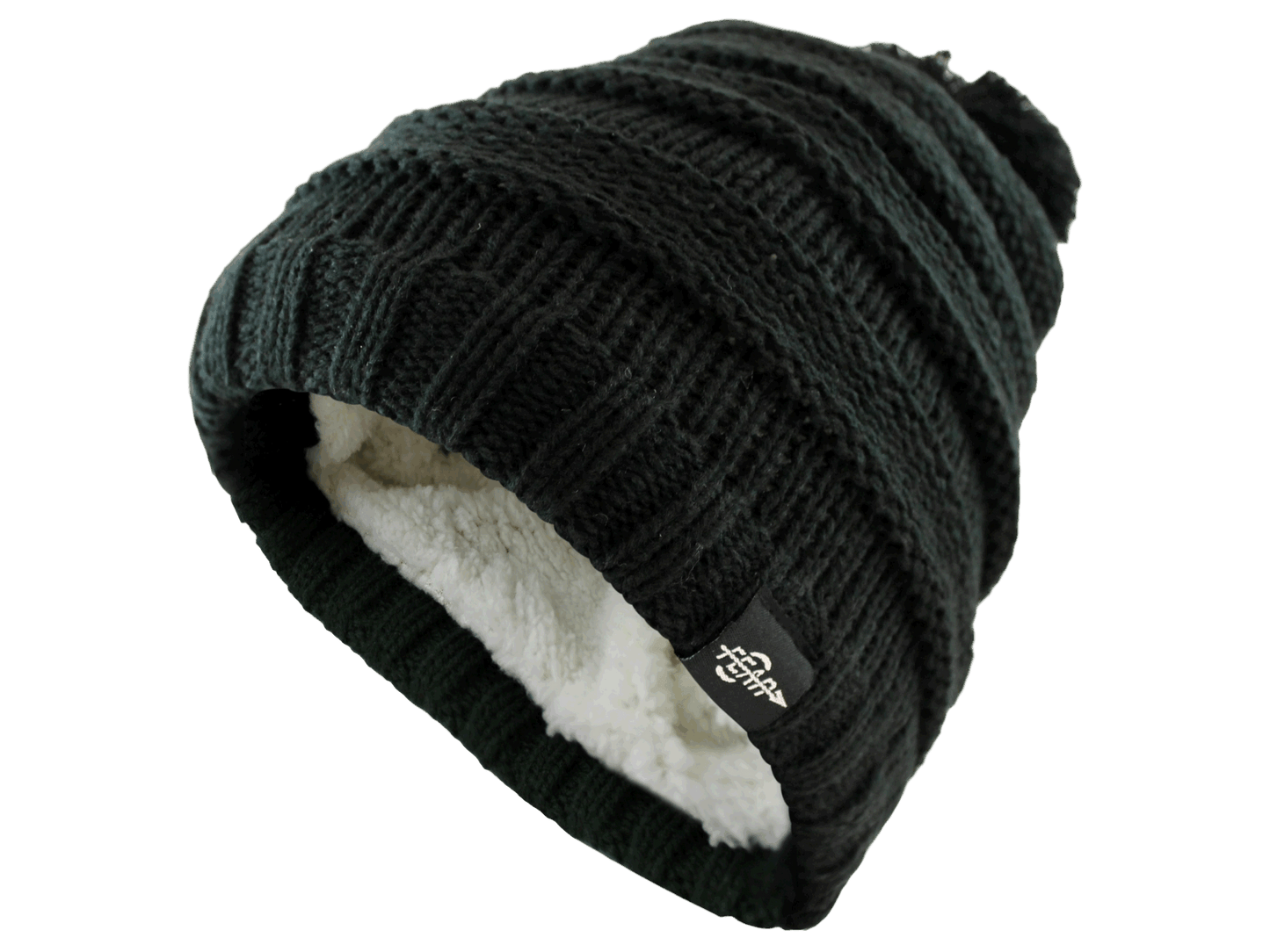 Fear0 NJ Warmest Plush Insulated Black Knit Cable Toddler/Girls/Kids Beanie Hat