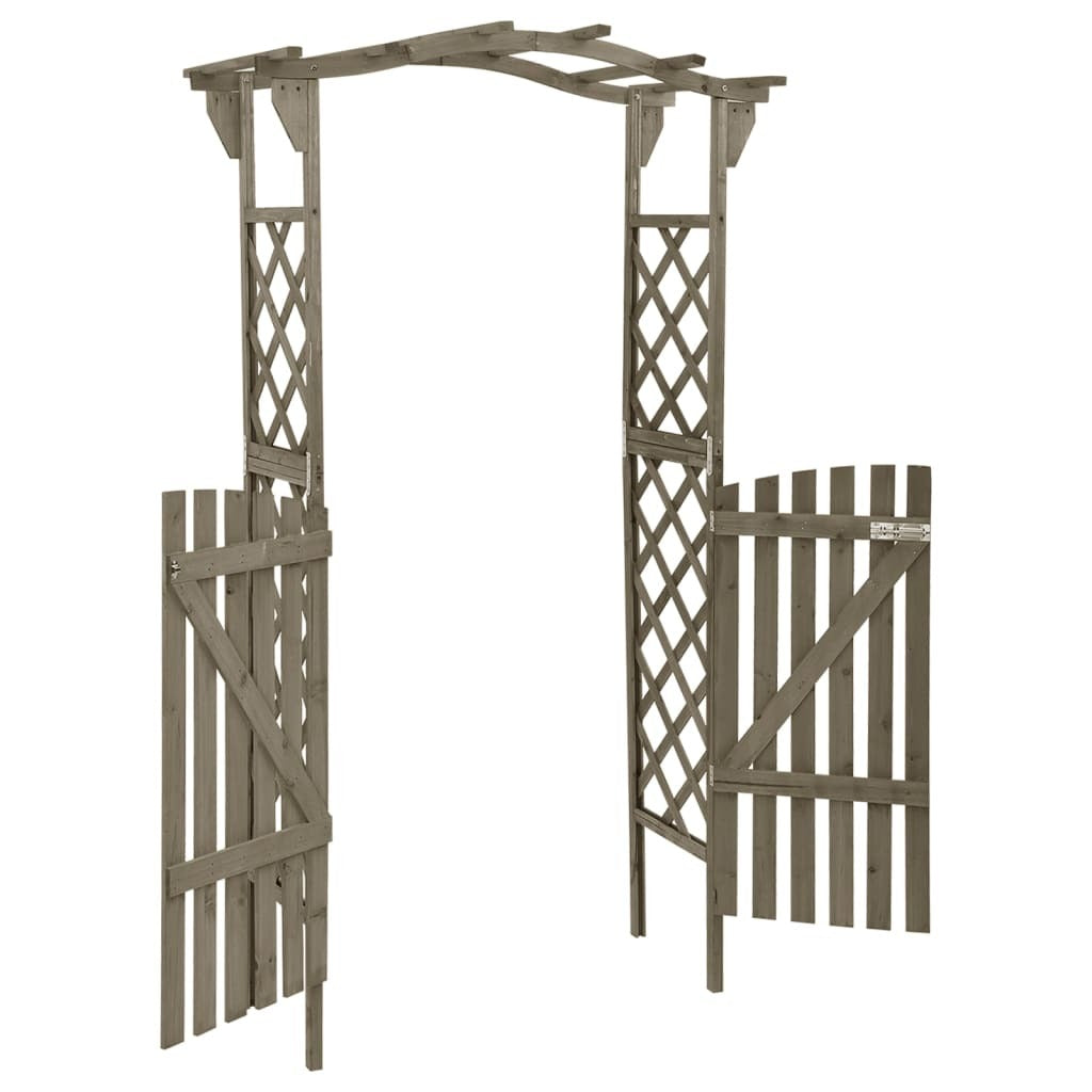 Pergola with Gate 45.7"x15.7"x80.3" Gray Solid Firwood