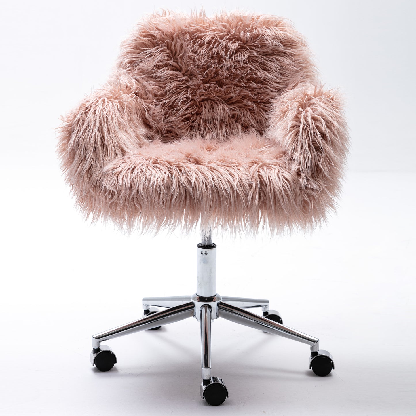 Modern Faux fur home office chair; fluffy chair for girls; makeup vanity Chair