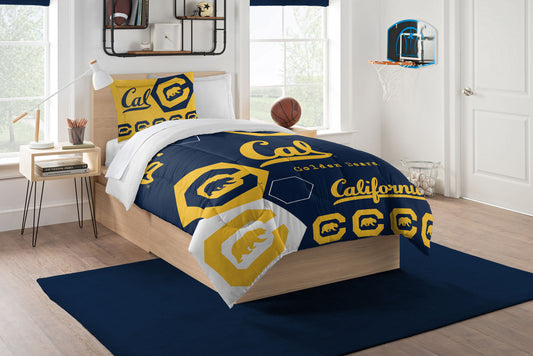 Cal Berkley OFFICIAL Collegiate "Hexagon" Twin Comforter & Sham Set