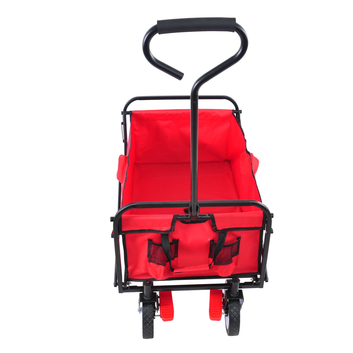 Folding Wagon Garden Shopping Beach Cart (Red)