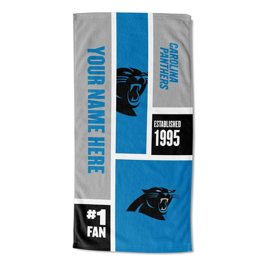 [Personalization Only] Panthers Colorblock Personalized Beach Towel