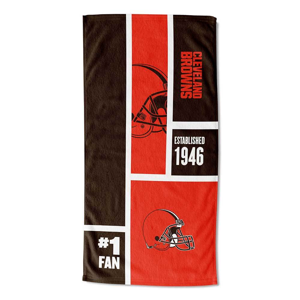 [Personalization Only] Browns Colorblock Personalized Beach Towel