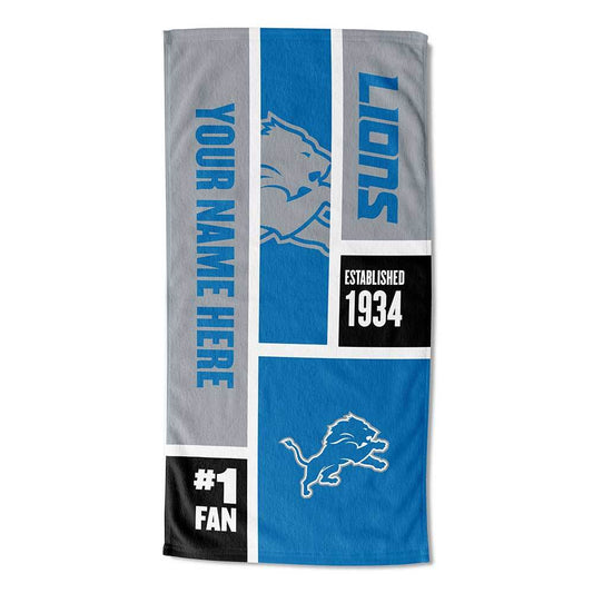 [Personalization Only] Lions Colorblock Personalized Beach Towel