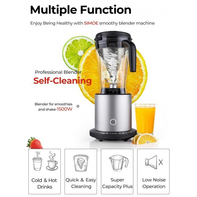 1500W Smoothie Maker High Power Blender with 10 Speeds